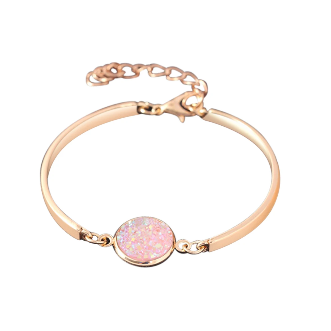 Shellhard Trendy Women Bangle Bracelet Simple Silver Gold Bling Bling  Hand Chain Wedding Jewelry Girls Children Valentine Gift