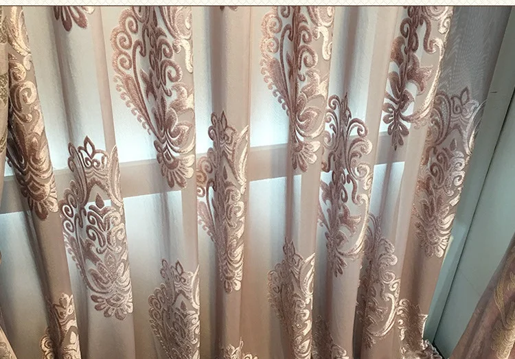 Modern Curtains for Living Dining Room Bedroom High-grade Velvet Bronzing Fabric Curtains Tulle Finished Product Customization