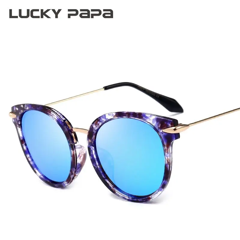 LUCKY PAPA Cat Eye Polarized Gradient Sunglasses Elegant Lady Sunglasses Mirror Color Coating Sunglasses font b