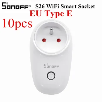 

Sonoff S26 WiFi Smart Socket 10pcs US/UK/EU Wireless Plug Power Sockets Smart Home Switch Work With Alexa Google Assistant IFTTT