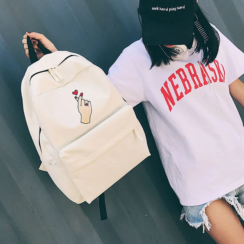 

New Style Backpack Women Canvas Rose Flower Embroidery Student Teenage Girls School Backpack Travel Bag Black Rucksack Mochila