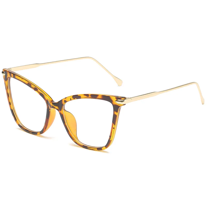 NYWOOH, сексуальные очки кошачий глаз, оправа для женщин, трендовые прозрачные оптические очки, металлическая оправа, близорукость, очки по рецепту - Цвет оправы: Leopard