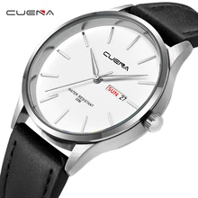 CUENA Men's Watches are Fashionable Top Brand Luxury Male Clock Quartz Watch Men Waterproof Leather Strap Silver Wristwatch 2018 CUENA Men's Watches are Fashionable Top Brand Luxury Male Clock Quartz Watch Men Waterproof Leather Strap Silver Wristwatch 2018