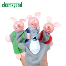 4 шт. Три поросенка и волк пальчиковые куклы для театра марионеток рождественские подарки игрушка N1302