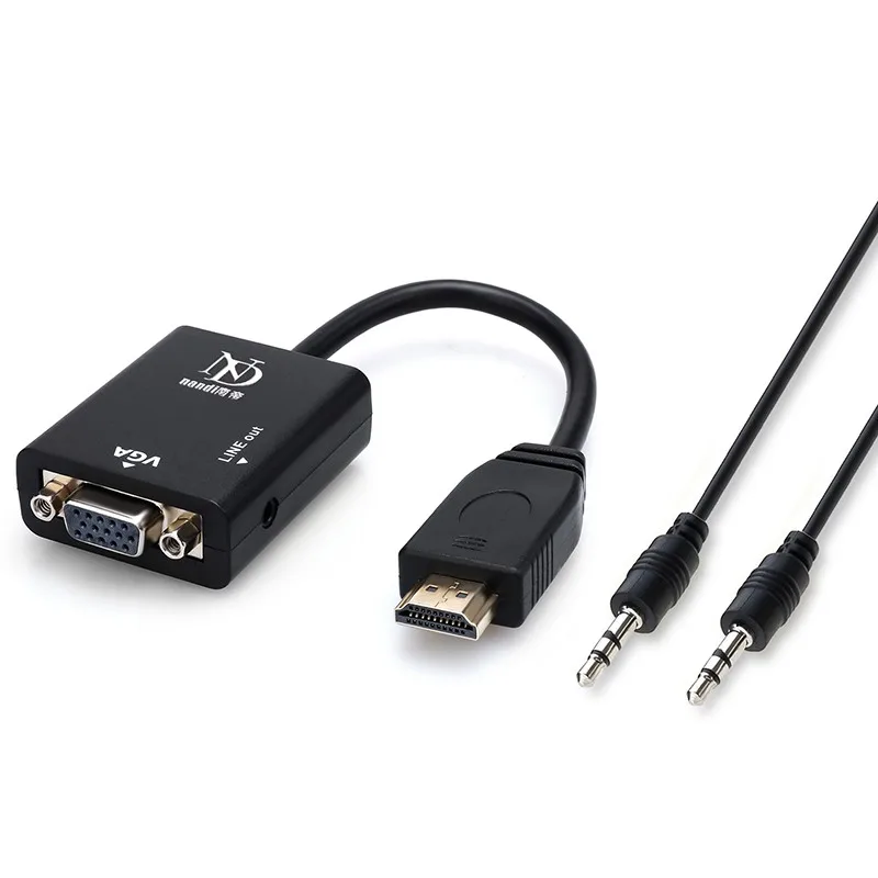 HDMI VGA Кабель-адаптер конвертера с аудио мужчин и женщин кабель для Мониторы мультимедийный проектор