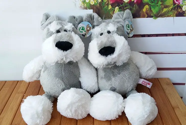 

Серая Милая мультяшная собака шнауцера, плюшевая игрушка, мягкая кукла, детская игрушка, Рождественский подарок w1200, около 35 см