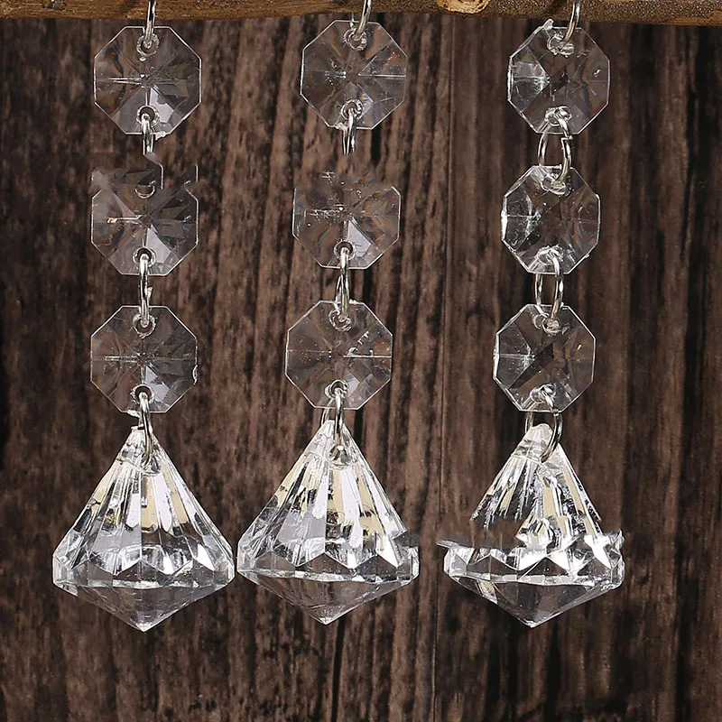 

Creative 38 Mm High Quality Glass DIY Decor Part Prisms Clear Crystal Chandelier Transparent Water Droplets Acrylic Beads Crysta