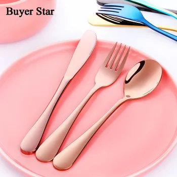

Kids Luxury Black Flatware Set 24Pcs Cutlery Sets Gold Restaurant Flatware Stainless Steel Tableware Children Silverware Set