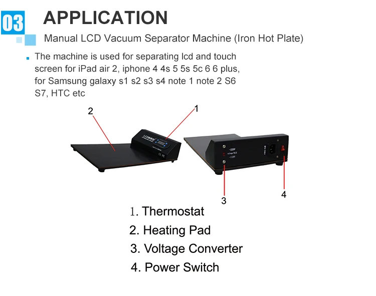 Mobile Phone Iron Hot Plate LCD Screen Open Separate Machine for iPhoneSamsung for iPadTablet Repair Tool Separato (4)