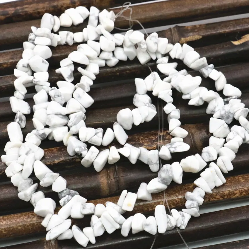 New Natural Stone 5 7mm Freeform Chip Irregular Gravel White Howlite
