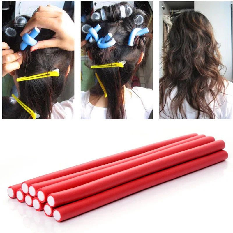 New 10PCS Soft Hair Curler Roller Curl Hair Bendy Rollers DIY Magic
