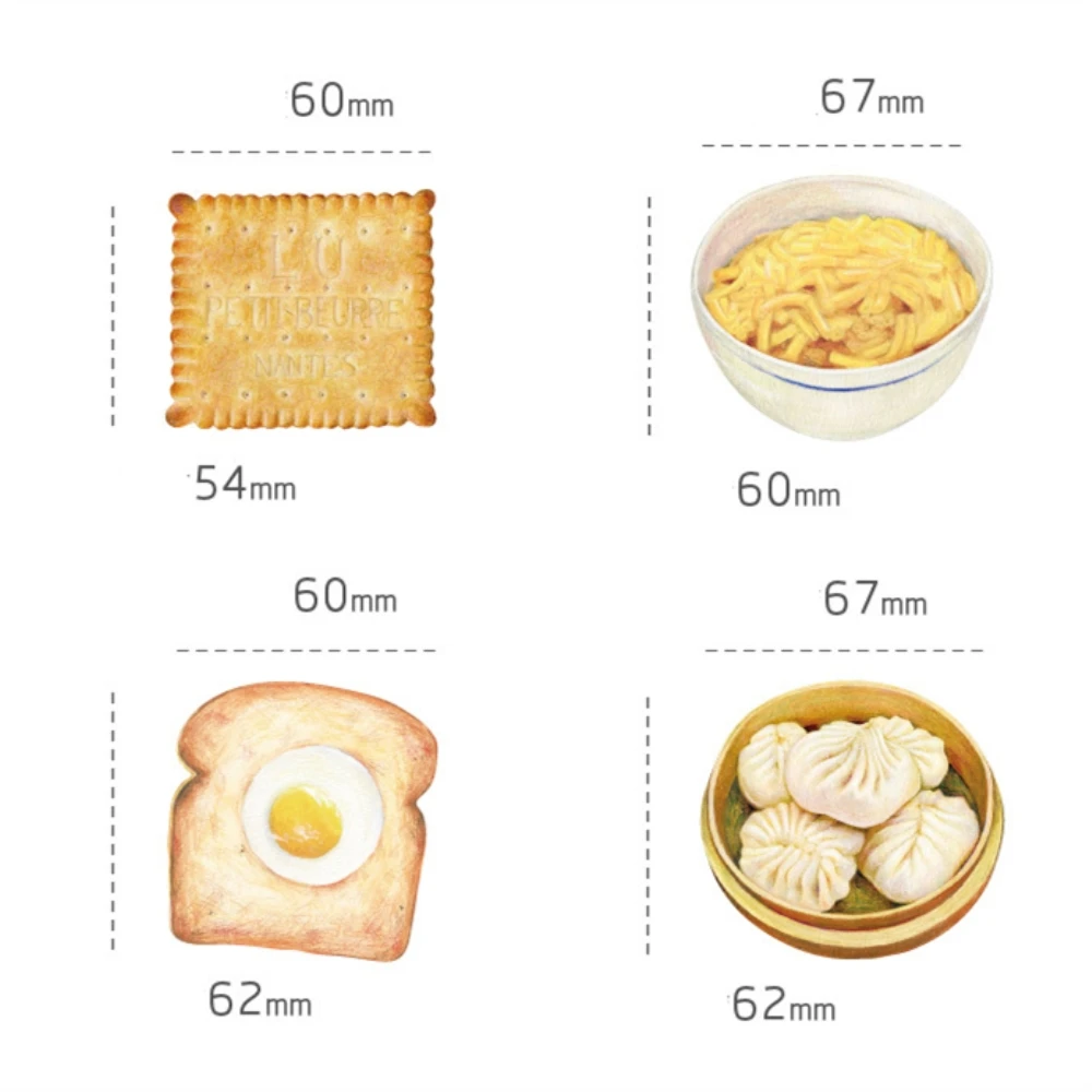 Япония мультфильм Еда закуски печенье тост лапша пельмени Наклейки нерегулярные Форма Блокнот заметки закладки канцелярских товаров
