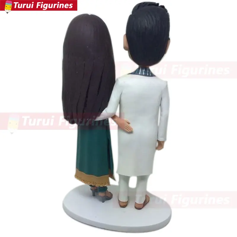 

Indian Traditional Outfit Personalized Wedding Cake Topper Bobble Head Clay Figurine Traditional Indian Wedding Indian Wedding C