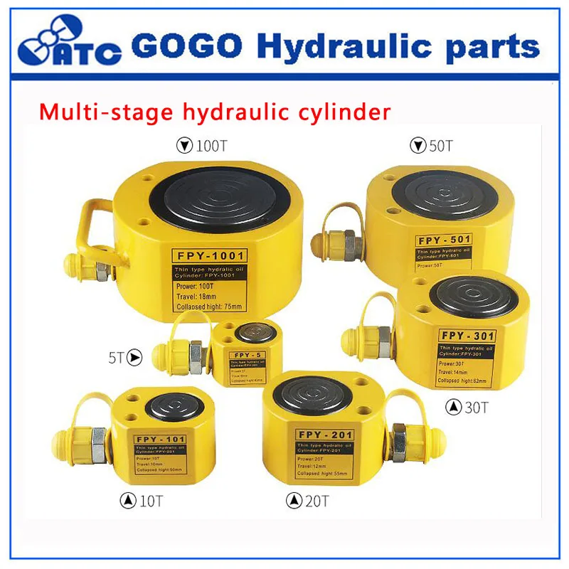Многоступенчатый Гидравлический Цилиндр FPY-05 ультратонкий гидравлический домкрат с ручным насосом
