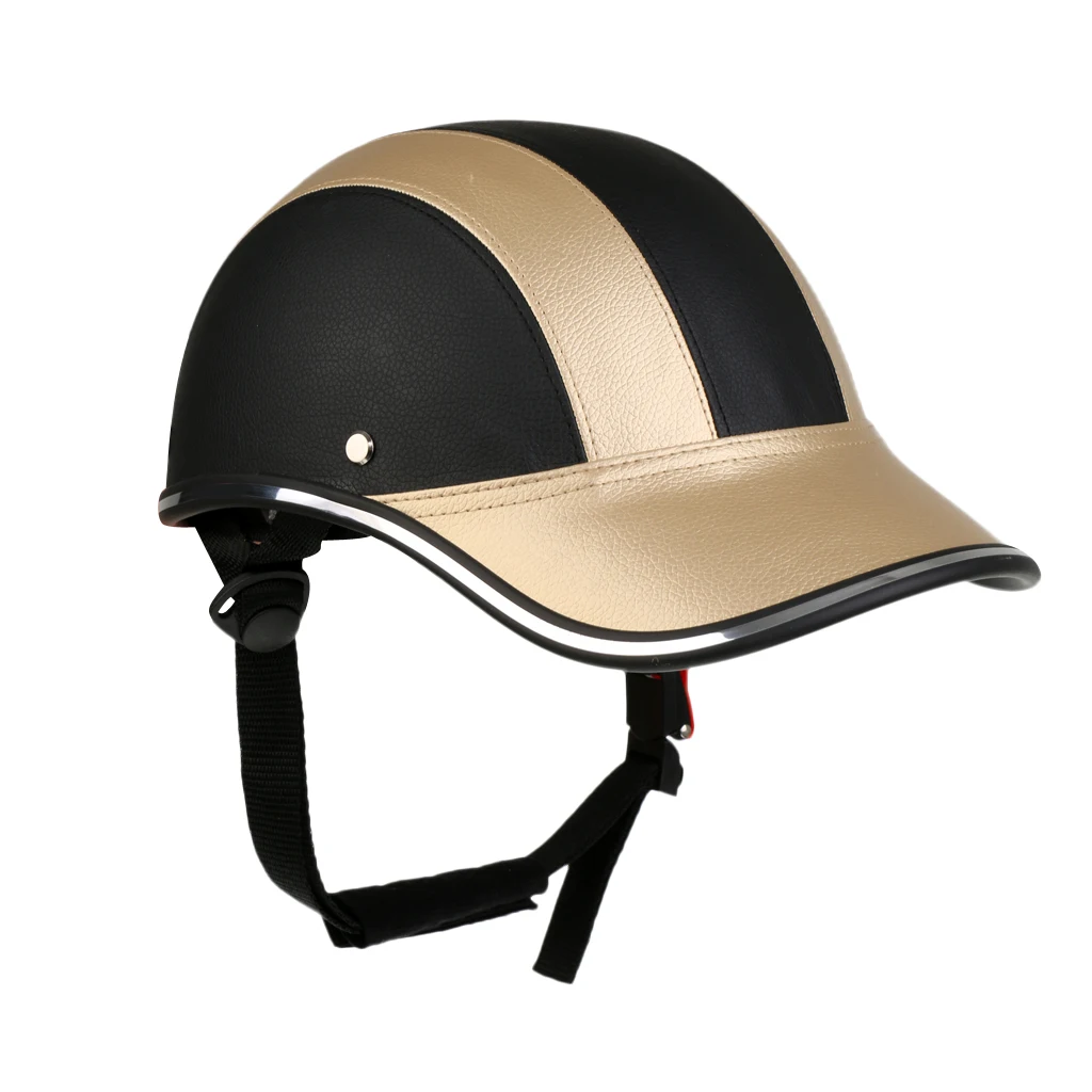 Мотоцикл велосипедные перчатки с открытым лицом шлем Бейсбол Кепки пены на подкладке шапка PU козырек интеллигентая(ый) велосипедный шлем для велосипеда скутер - Цвет: Light Grey