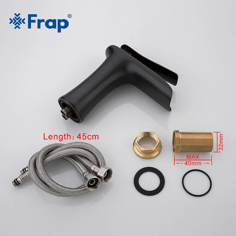 Frap brass Antique black Waterfall Bathroom basin