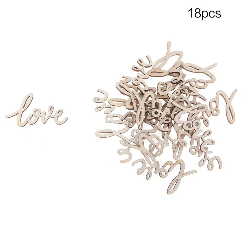 

18pcs Rustic Wooden Love Letters Words Chic Vintage Scrapbook Craft Wedding Table Confetti Valentine's Day Decorations