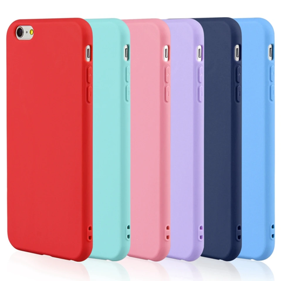 Silicone Candy Case For iPhone SE 2020 7 8 Plus X Colorful Matte Silicone soft TPU Cover Coque for iPhone 11 12 XR 6 6S 7 8 Plus iphone se phone case
