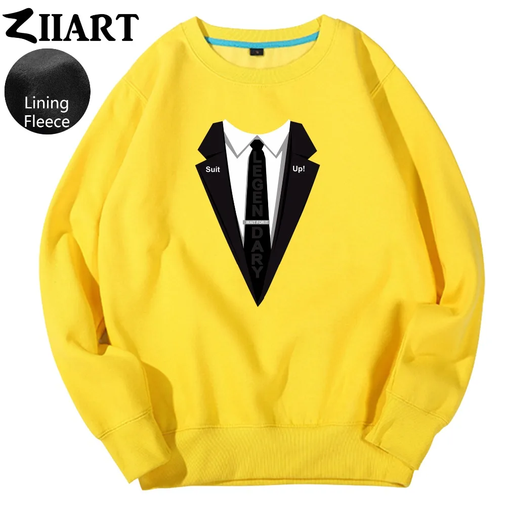 

himym crop legendary wait for it suit up Couple Clothes Woman teenager Girl Fleece Pullover Sweatshirts ZIIART