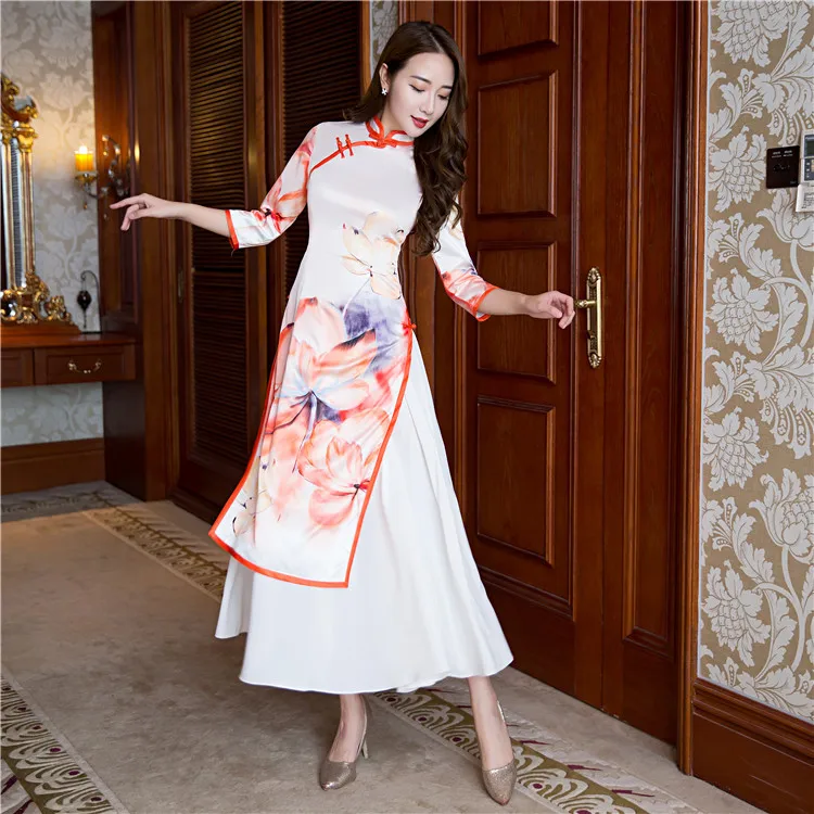 2019 вьетнамское Aodai китайское платье qipao для женщин