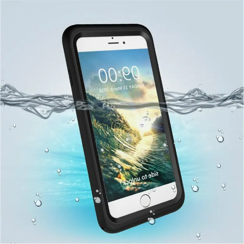 

WRUMAVA IP68 360 Degree Waterproof Phone Case For iPhone X 8 7 6 Plus Case Radiating Shockproof PC Swimming Case Cover Protecto