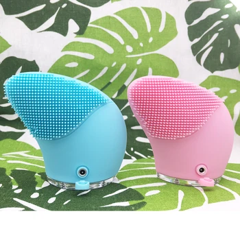 

1PC Waterproof Electric Face Cleanser Brush Silicone Cleansing Device Pore Cleaning Acne Blackhead Remover Vibrate Skin Massager