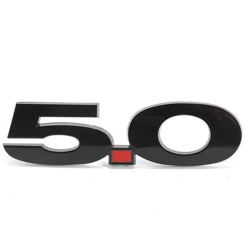 JX-LCLYL 1pc Logo 3D 5.0 Side Fender Emblem Badge Sticker for Ford Mustang Black