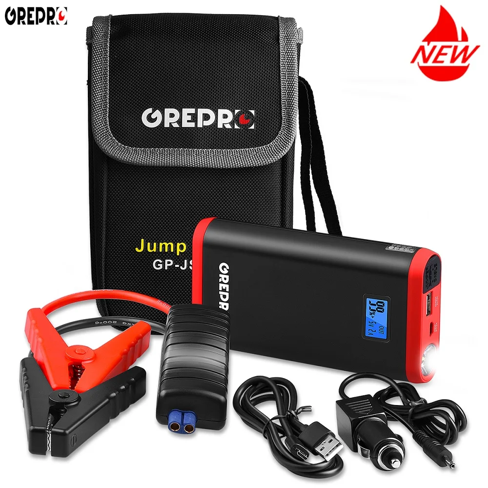 9000mAh Car Jump Starter 500A Auto External Car Battery Multi-function Vehicle Emergency Battery Booster Car Starter Power Bank