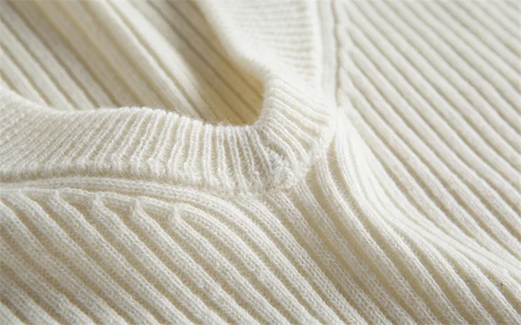 Новые модные чистой мериносовой шерсти женские вязаные v-образным вырезом в Вертикальную Полоску Свободный пуловер свитер и более размер