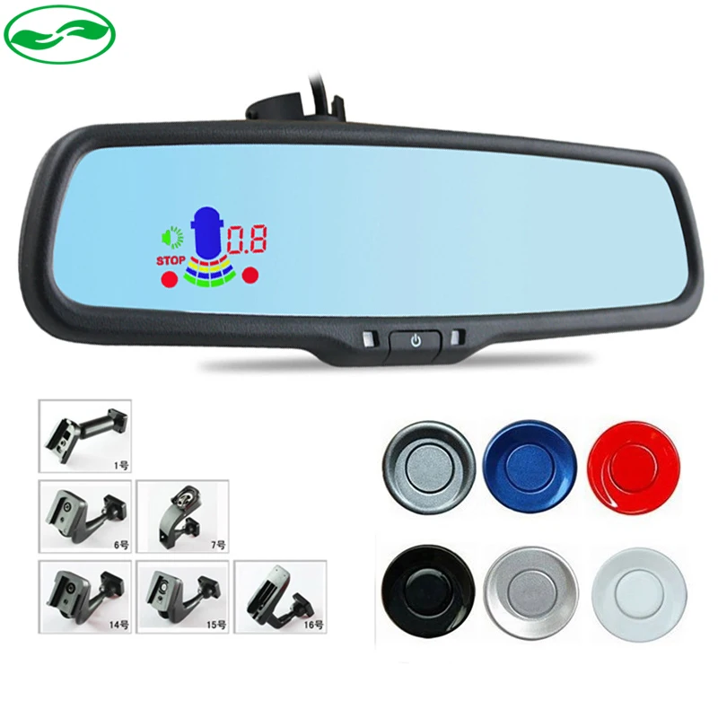 Blue Mirror Car LED Rear View Mirror Monitor Auto Reverse Radar Parking