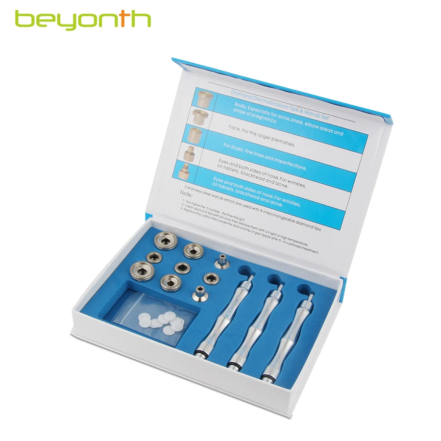 

9 Tips + 3 Wands Diamond Wands Dermabrasion Microdermabrasion Accessory Tips Cotton Filter Skin Peeling Care Tool
