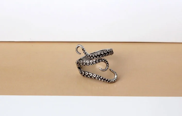 Octbyna винтажное Панк Осьминог щупальца морского монстра серебряное кольцо для мужчин стильное уникальное титановое стальное ювелирное изделие