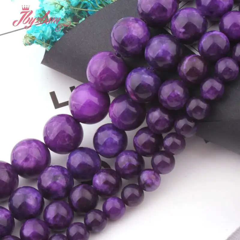 Гладкие Круглые Бусины Charoite Jades незакрепленные каменные бусины для