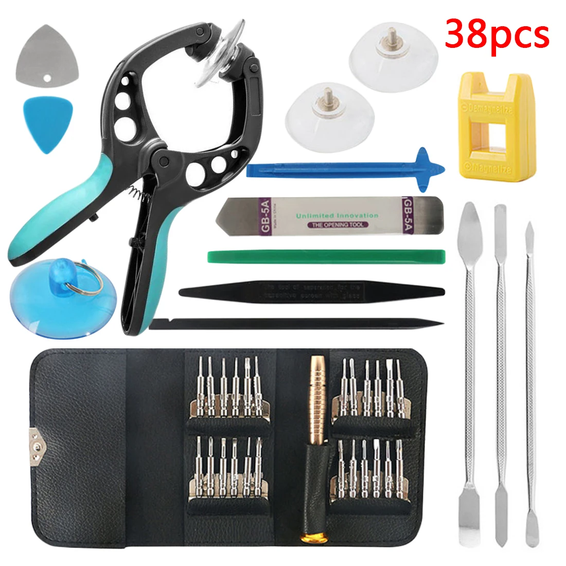 

38pcs Mobile Phone Metal Spugder Screen Opening Pliers Suction Cup Repair Tool Kit Screwdriver For Sony Samsung iPhone