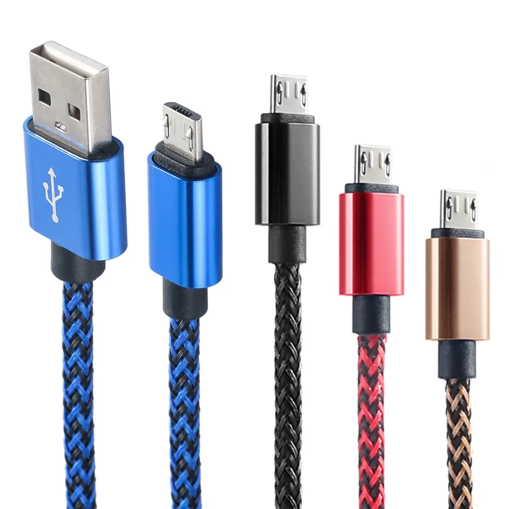 1 м Плетеный Micro USB зарядный кабель SOONHUA для передачи данных Android мобильный телефон