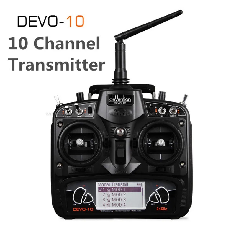

Original Walkera Black DEVO 10 2.4G Transmitter 10CH RX1002 Receiver Telemetry RC Transmitter for RC Model Airplane Multicopter
