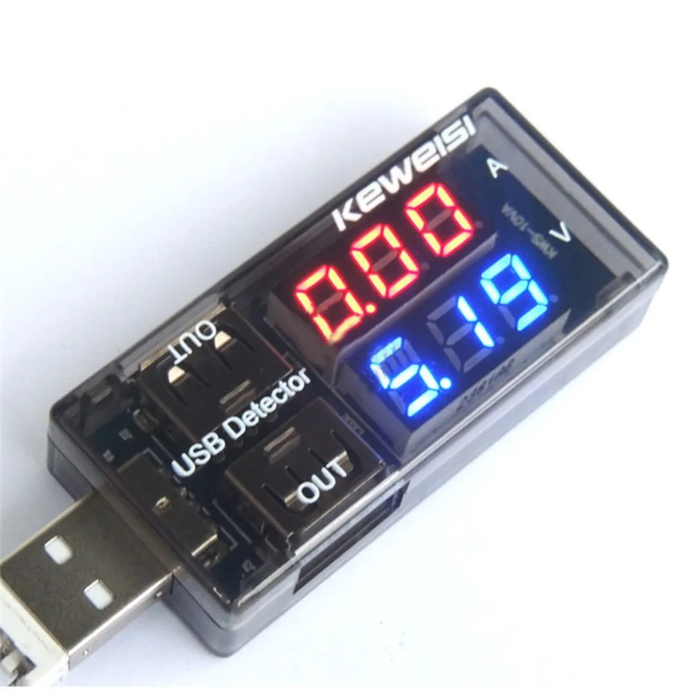 Высокое качество красный + синий двойной USB ток напряжение зарядный детектор