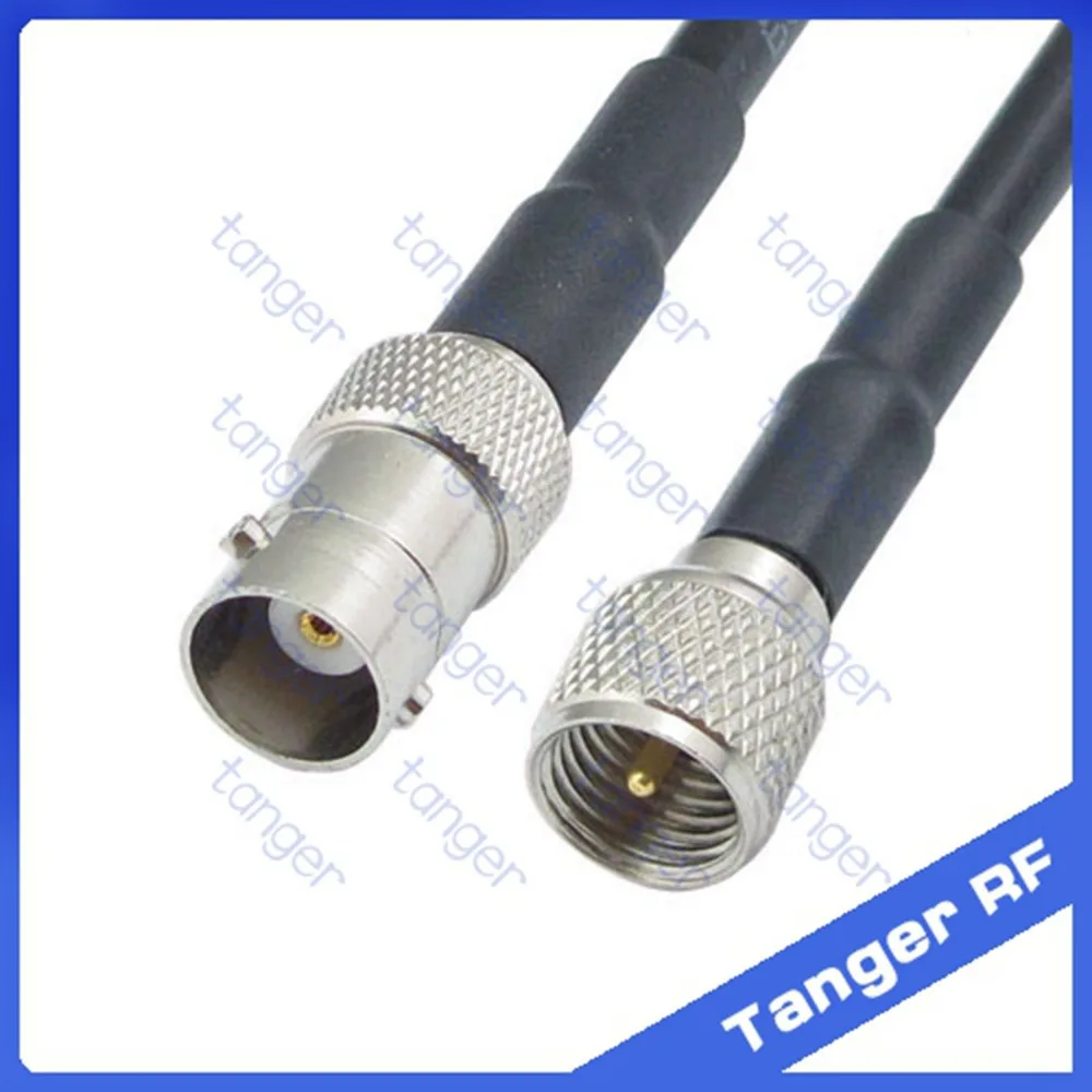 

Hot sale Tanger BNC female jack to Mini UHF male plug straight RF RG58 Pigtail Jumper Coaxial Cable 20inch 50cm High Quality New