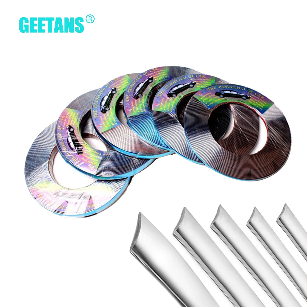 

GEETANS 15Meter DIY Car Decoration Strip Vent Grille Chrome Silver Decor Strip 6MM 8MM 10MM 12MM 15MM 18MM 20MM AE