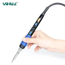 110 В или 220 В YIHUA 928D ESD термостатическая Пайка железа с кнопкой температуры Регулируемый Цифровой паяльник для пайки