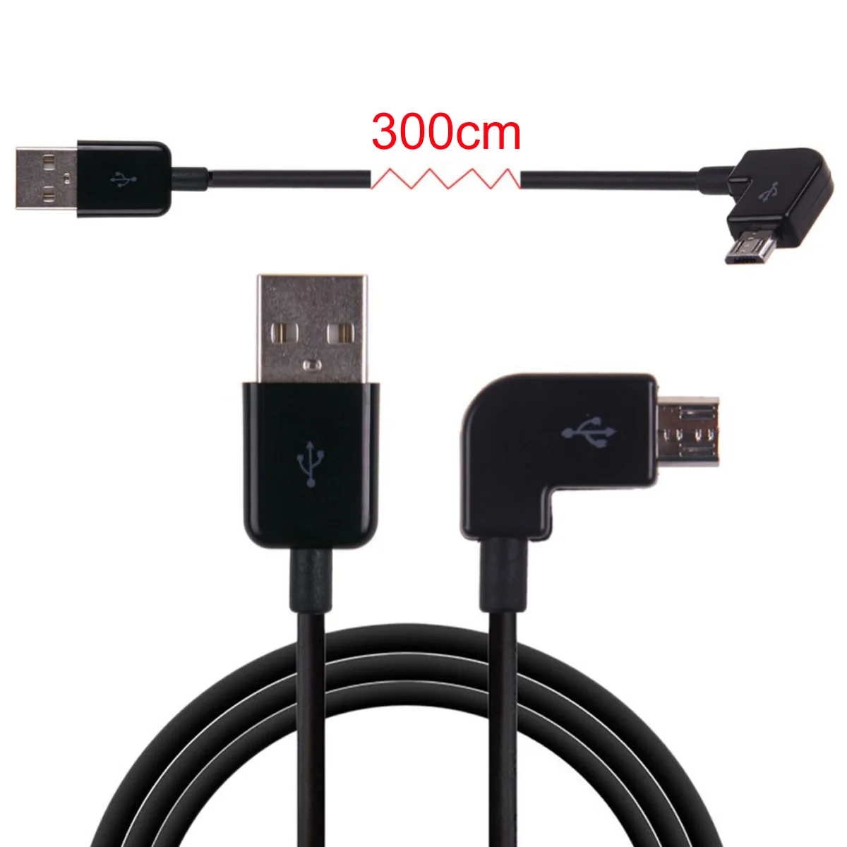 Кабель CY с левым углом 90 градусов Micro USB Мужской к USB кабель для зарядки данных для мобильного телефона и планшета 200 см черный цвет