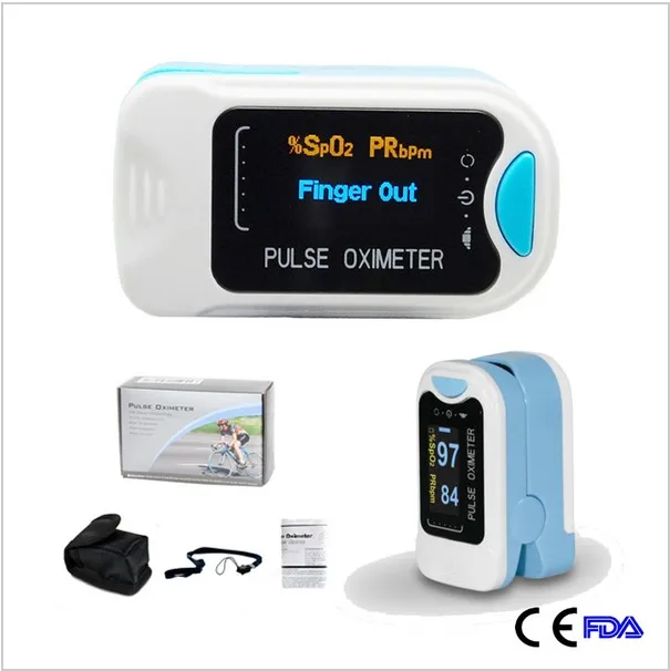 

Free Shipping CE&FDA Approved CMS50NA Fingertip Pulse Oximeter Blood Oxygen SPO2 PR Monitor OLED Display Free Case&Rope