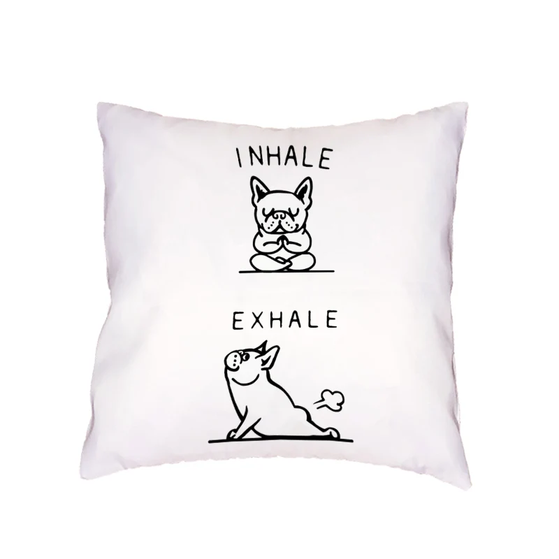 Абстрактная белая наволочка для подушки с изображением французского бульдога, собаки, панды, померанского слона, для дома, спальни, дром, Подарочный декор, наволочки - Цвет: 6