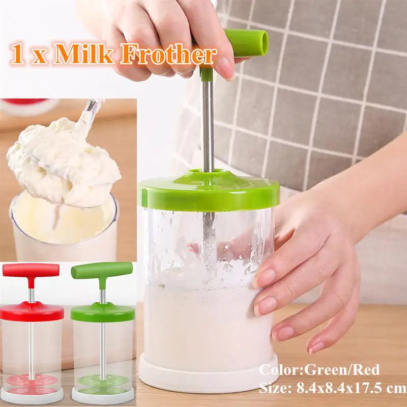 Manual Milk Frother ABS Hand Pump Milk Foamer Handheld Milk Frothing