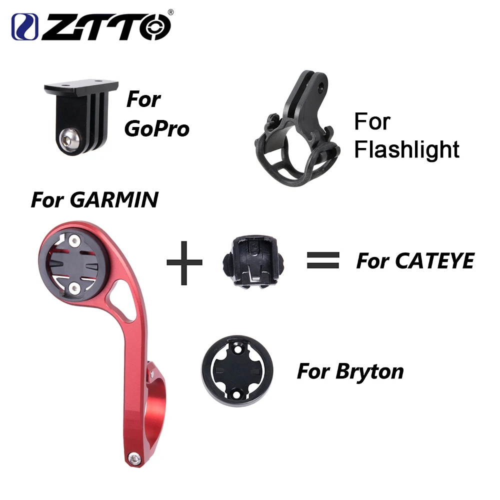 ZTTO крепление для велосипедного компьютера для GARMIN Edge Cat Eye Bryton подходит для экшн-камер GoPro светильник держатель 25,4/31,8 мм ручка