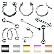 2 шт. 316l хирургическая сталь Брови Кольцо Серьги Козелок Cartliage пирсинг сегмент кольцо губы Лабрет язык пирсинг ювелирные изделия для тела