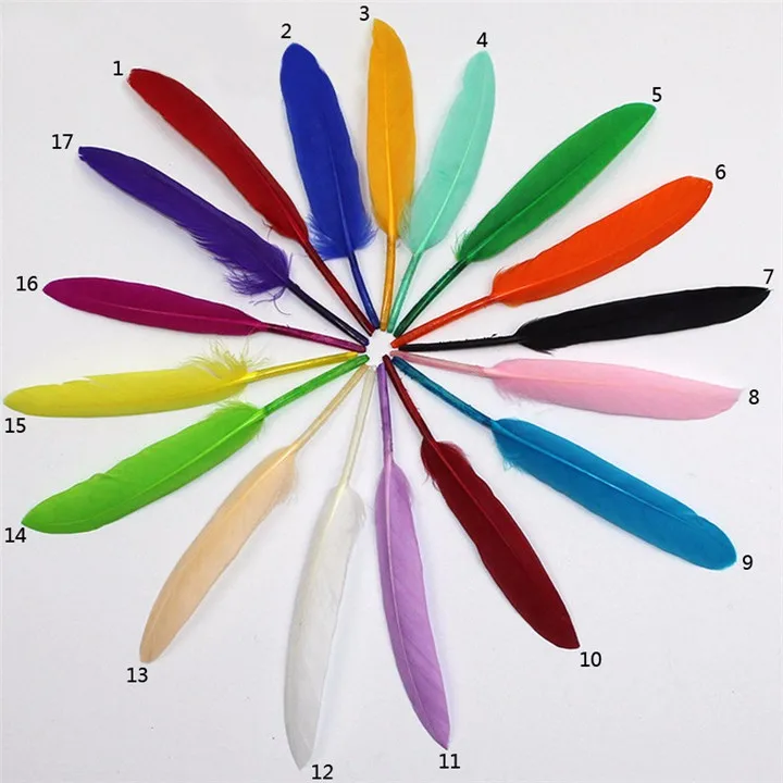 1 10PcsLot Natural Goose Feather DIY Clothing Decoration Mulit-Color Plumage for Craft Sewing Costume
