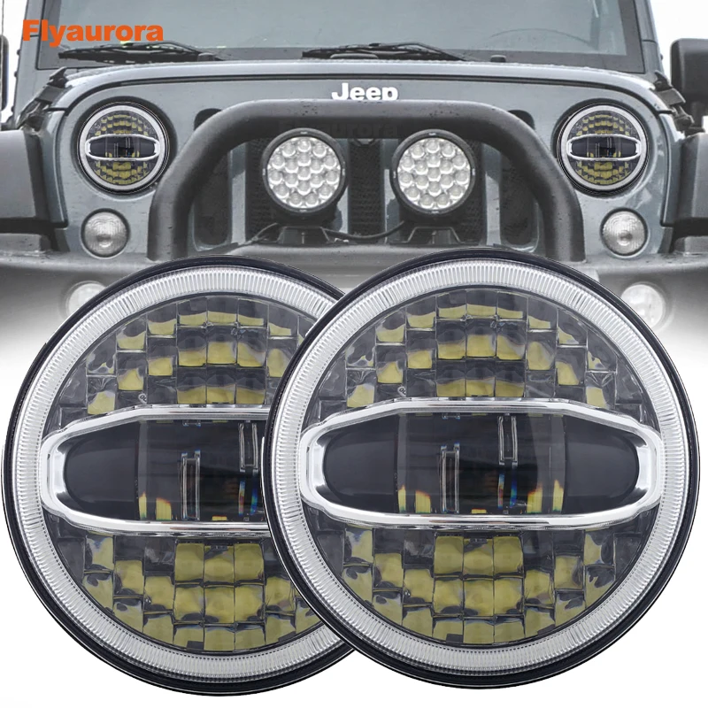 Для 2007 2017 Jeep Wrangler JK головной светильник s Галлей 7 дюймовый светодиодный