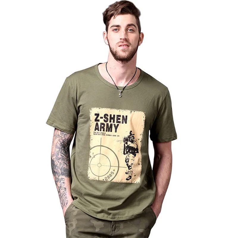 Buy 100 Cotton Print T Shirt Army Military Men Short