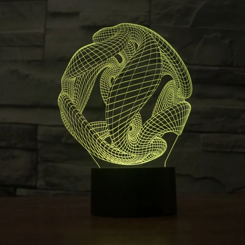 Креативный 3D иллюзия Лампа светодиодный ночник 3D Наружный свет для зданий акриловая обесцвечивающая разноцветная атмосферная лампа Новинка освещение